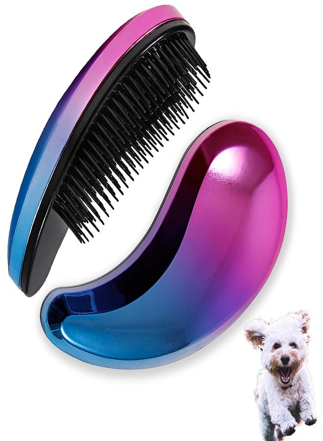 DEEUCHIS Small Dog Brush, Soft Pet Grooming Brush for Shih Tzus, Yorkies, Maltipoos, Maltese, Puppy Massaging Hair Brush, Cat Brush, for Small Animals Rabbits of All Hair Types (Gradient Color) - Image 1